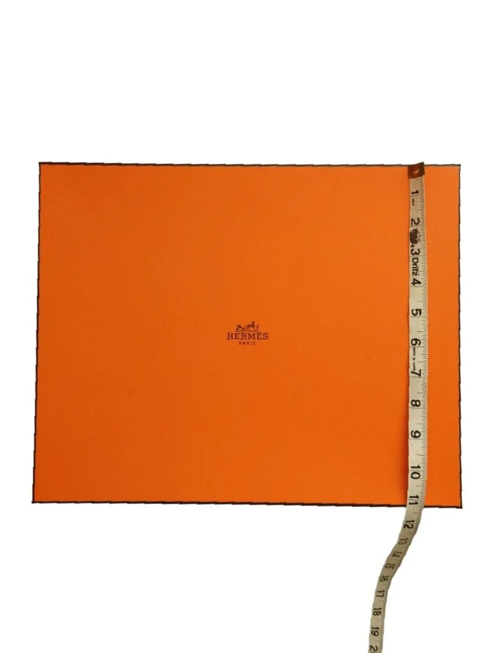 HERMES Large Box Iconic Orange with Brown Ribbon New Authentic